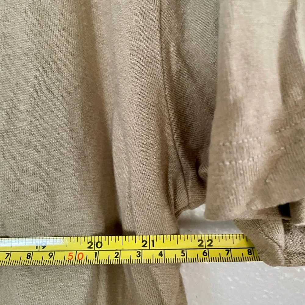ASOS DESIGN Mens Short Sleeve Linen Blend Button Up Shirt Tan Khaki Size M‎